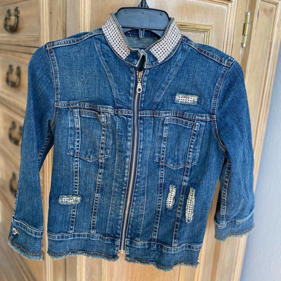 Allen B Denim Rhinestone Jacket - Picture 1 of 7